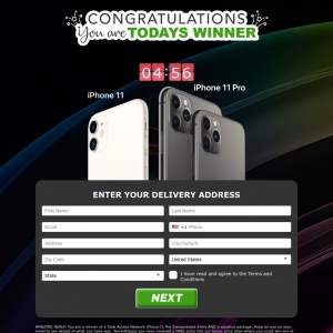 iPhone 11 & Pro Sweepstakes (Black Swirl with Timer) | US