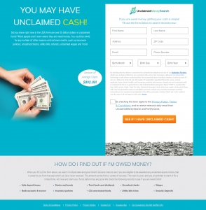 Unclaimed Money Search (Email Submit) - Finance - US
